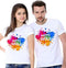 Vasthrlay Happy Holi Printed Holi Couple T-Shirts